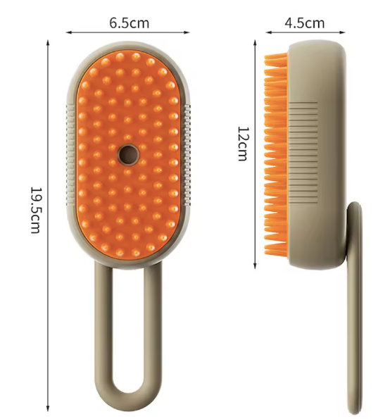 Brosse Vapeur 3-en-1 pour Chien et Chat – Anti-poils, Démêlage Doux et Massage Relaxant – Rechargeable